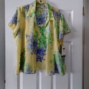 NWT Emma James Two-piece Floral Blouse/Cami Set Button-Down Sz 14-16 - see below